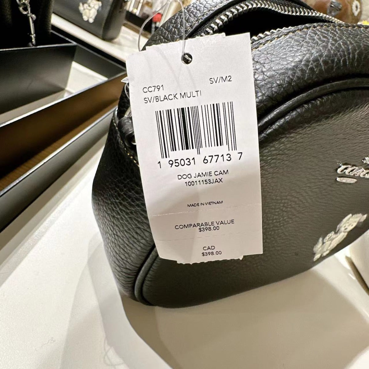 Coach CC791 Jamie Camera Bag With Happy Dog In Silver/Black Multi Coach CC791 Jamie Camera Bag With Happy Dog In Silver/Black Multi